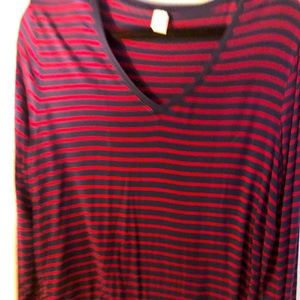 Blue and red stripe shirt